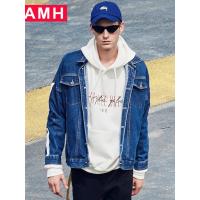 AMH韩版男装2018秋装休闲青年宽松潮牛仔夹克外套男QO6658恊