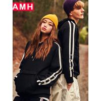 AMH男装2018秋装新款情侣青年潮流时尚连帽长袖卫衣男NS7337翼