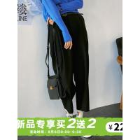 素缕秋装女2018新款文艺百搭黑色九分萝卜裤休闲裤裤子女SV8312鑫
