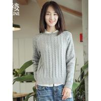 素缕2018秋装新款女文艺宽松套头圆领内搭加厚毛衣QS7322竸