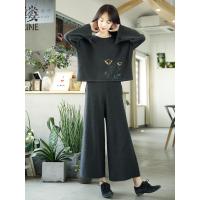 素缕秋装女2018新款文艺气质阔腿裤套装女时尚宽松两件套SU7424栐
