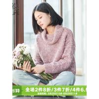 素缕秋装2018新款女宽松套头高领毛衣女百搭打底针织衫SC7390尛