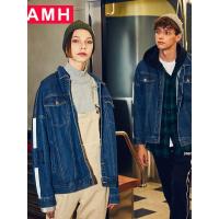 AMH韩版男装2018秋装休闲青年宽松潮牛仔夹克外套男QO6658恊