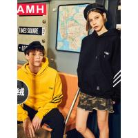 AMH韩版男装2018秋装新款潮流休闲连帽套头情侣卫衣男NV8810恊