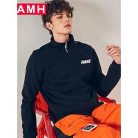 AMH韩版男装2018秋装新款潮流后背风景印花套头卫衣男PZ8280琳
