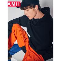 AMH韩版男装2018秋装新款潮流连帽套头休闲卫衣男青年NZ8512恊