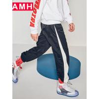 AMH男装韩版2018秋装新款潮流拼色宽松运动裤校服裤潮PZ8528琳