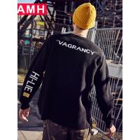 AMH韩版男装秋装2018新款潮流休闲圆领套头毛衣针织衫男NV8861菰