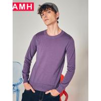 AMH韩版男装2018秋装新款潮流学生休闲圆领羊毛针织衫NZ8369恊