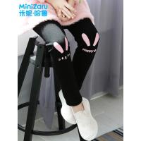 米妮哈鲁童装2018冬装新款女童韩版加绒裤子中大童打底裤XE7302駺