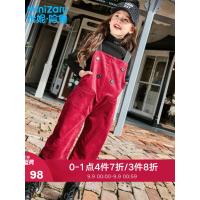 笗米妮哈鲁童装2018冬装新款女童韩版背带裤中大童儿童休闲裤潮昱