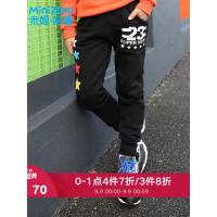 笗米妮哈鲁童装2018冬装新款男童韩版儿童加绒黑大童长裤YJ7123樂