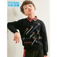 米妮哈鲁童装2018冬装新款男童韩版儿童毛衣中大童针织衫ZE8642樂