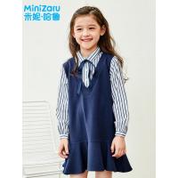 噺米妮哈鲁童装2018秋装新款女童学院风裙子儿童连衣裙ZH9864燚