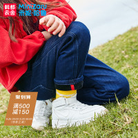 米妮哈鲁童装2018冬装新款女童韩版裤子加绒加厚牛仔裤ZH7424燚