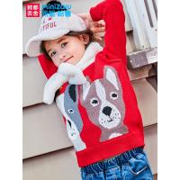 米妮哈鲁童装女童冬装2018新款套头针织衫中大童纯棉毛衣ZY9048鋐