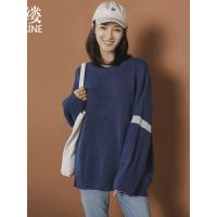 素缕秋装女2018新款长袖圆领宽松男友风毛衣女装套头衫SC8357鶭