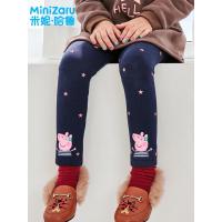 米妮哈鲁小猪佩奇童装2018冬装新款女童裤子加绒打底裤ZY9303鋐
