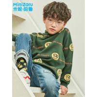 米妮哈鲁童装2018冬新款男童韩版儿童毛衣大童圆领针织衫YJ8214樂