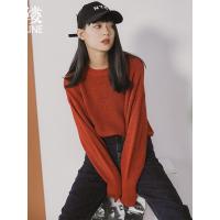 素缕秋装女2018新款宽松套头打底毛衣女慵懒风长袖针织衫HS8318鶭