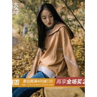 素缕冬装女2018新款宽松高领套头假两件连帽卫衣运动风SC9117芠