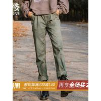 素缕冬装女2018新款复古长裤工装直筒裤高腰棉口袋休闲裤HS9103媫