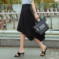 杰米克2018新款春夏女士半裙不规则下摆设计简约时尚百搭