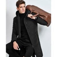 enk2018冬季新款 简欧连帽中长款男士羽绒服