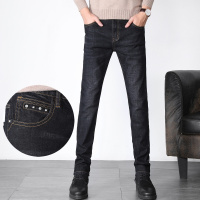 enk2018冬季新款 【潮流铆钉】新款经典百搭款前表袋装饰精致复古铆钉青年微弹显瘦舒适修身直筒裤男士牛仔裤