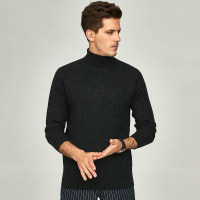 enk2018冬季新款 百搭纯色高领套头羊毛衫男士毛衣