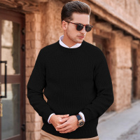 enk2018冬季新款2018秋冬新款简约纯色圆领休闲套头男士针织毛衣