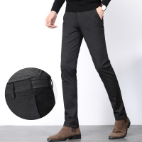 【侧腰织带拼接 一触钟情】新款韩版时尚绅士风商务百搭外腰侧双层装饰织带设计帅气显瘦微弹修身直筒男士休闲裤