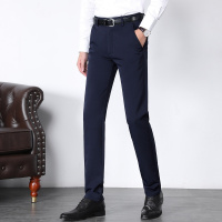 【舒适抗皱】新款简约风商务百搭后口袋衬精致品牌金属标微弹气质款修身直筒男士休闲裤