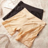 ENK女士内裤 中腰蕾丝性感防走光可内穿纯色棉质底裆安全裤女2条装