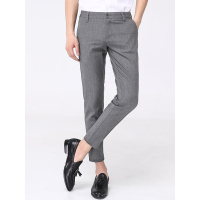 【苏宁自营】enk男装 春夏新款潮流九分裤棉质时尚百搭舒适透气修身小直筒男士休闲裤