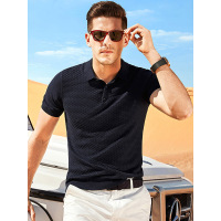 【苏宁自营】enk男装 夏季新款简约风仿竹节肌理圆领青年棉质男士短袖针织T恤衫