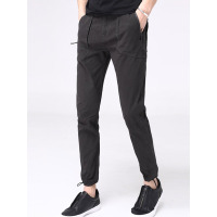 【苏宁自营】enk男装 新款潮流松紧腰多袋款抽绳小脚束脚九分裤休闲裤运动裤