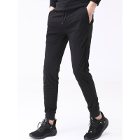 【苏宁自营】enk男装 新款松紧腰抽绳潮流绣字九分裤束脚男士休闲裤运动裤