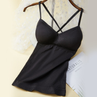 ENK背心打底性感交叉内搭带胸垫一体式打底上衣女士吊带背心女