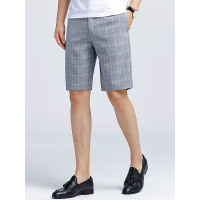 【自营】enk男装 新款夏季五分裤青年潮流中裤修身经典格纹舒适男士休闲裤