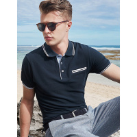【自营】enk男装 夏新款时尚装饰线亲肤款男式短袖polo衫