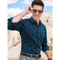 【自营】enk男装 男士长袖衬衫格子亲肤柔软男士长袖衬衫