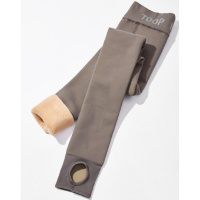 ENK空姐灰一体透肤裤假透肉打底裤无缝加绒连裤袜秋冬女加厚连袜