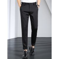 【自营】enk 休闲裤长裤男简约商务直筒时尚织带装饰休闲裤男