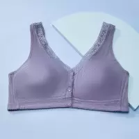 ENK中老年妈妈纯棉里料无钢圈聚拢美背心式前开扣老年女士文胸罩女