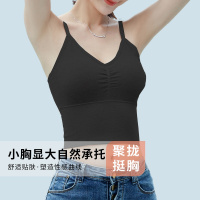 ENK无钢圈加宽侧比聚拢可拆卸按摩内垫保暖女士内衣运动文胸罩