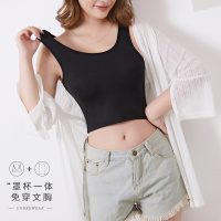 ENK春季基础打底宽肩带胸垫性感内衣免穿文胸女士吊带打底背心女