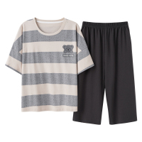 ENK春夏女士睡衣套装女短袖圆领家居服