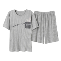 ENK情侣睡衣清新粉色棉柔舒适短袖男女款家居服套装