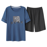 ENK春夏季新款休闲百搭短袖家居服情侣睡衣套装